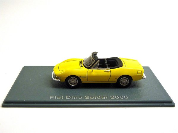 Fiat 2000 Dino Spider 1966-72 gelb  Neo 87482 1/87