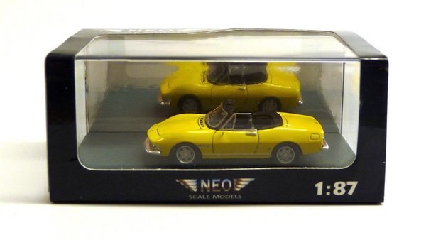 Fiat 2000 Dino Spider 1966-72 gelb  Neo 87482 1/87