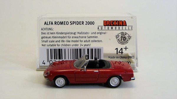Alfa Romeo Spider Fastback rosso corso Brekina 29600 1/87
