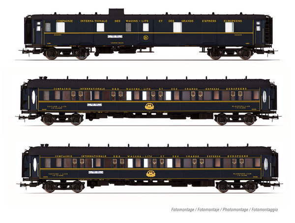 CIWL 3-tlg. Set „Train Bleu" Reisezugwagen, Ep. III Jouef HJ4162 1/87