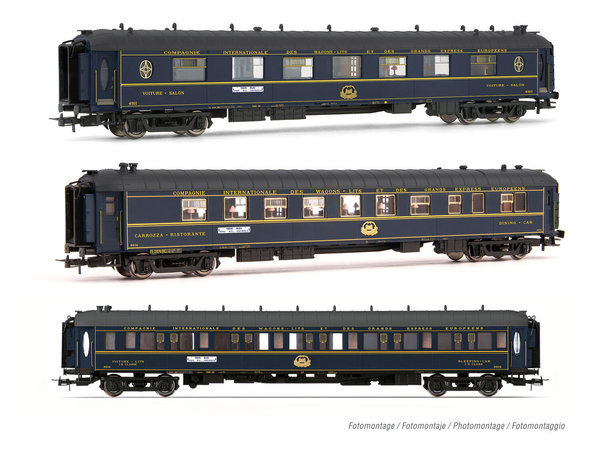 CIWL 3-tlg. Set „Train Bleu" Reisezugwagen, Ep. III Jouef HJ4163 1/87