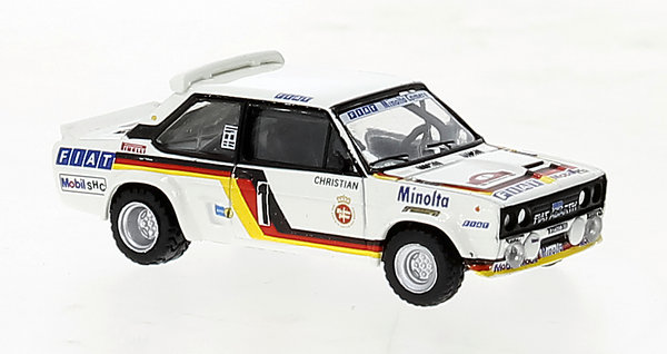 Fiat 131 Abarth 1980, Fiat Minolta, Rally Hunsrück, W.Röhrl, 1 Brekina 22662 1/87
